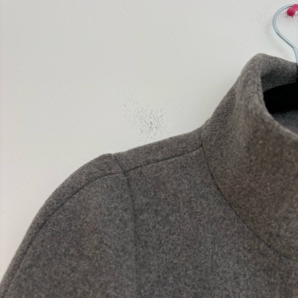 J Crew Mercantile Wool Blend Gray Overcoat Full Zip Old Money Preppy Size 0 - Picture 4 of 13